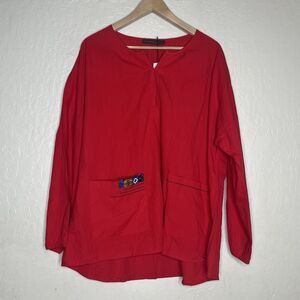 Zanzea Collection Red  Pullover Cotton Blouse Womens Size 5XL
